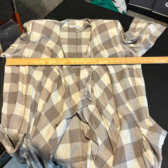 Vintage 90s Kanae Ikai Rayon 2 Piece Set Top & Cardigan Small Shoulder Pads - Picture 6 of 11